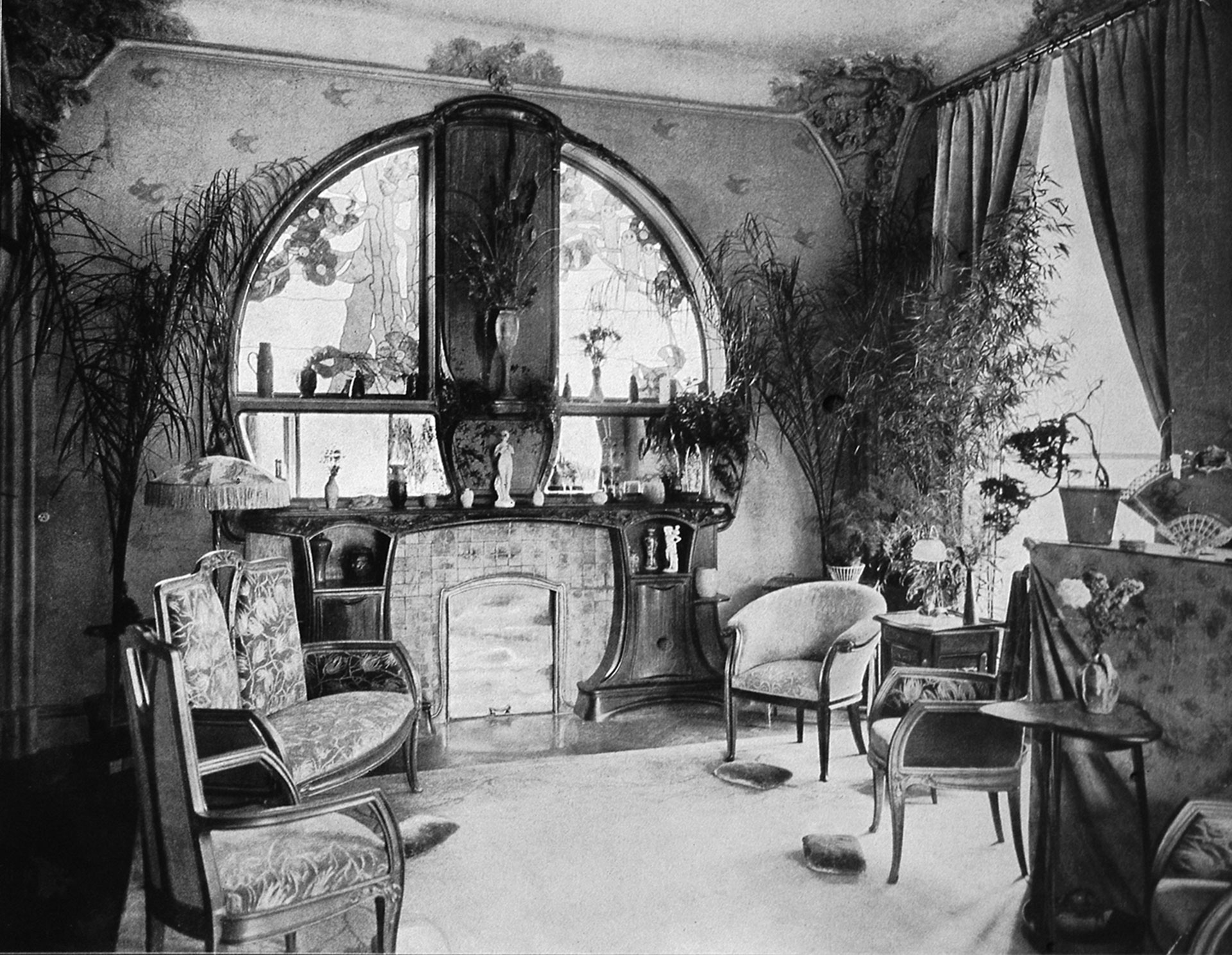Salon de la Villa Majorelle, vers 1907 © musée de l’École de Nancy